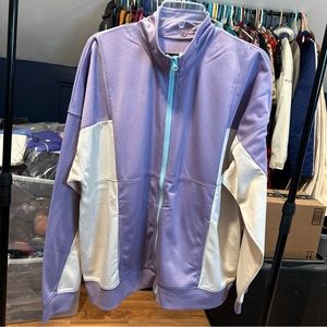 Spirit Jersey Zip Up Track Jacket Purple White Aqua Size Medium Customizable‎